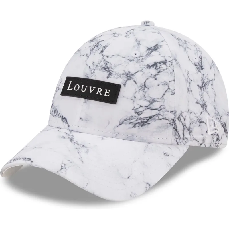 petten-gebogen-wit-verstelbaar-9forty-clear-marble-le-louvre-van-new-era
