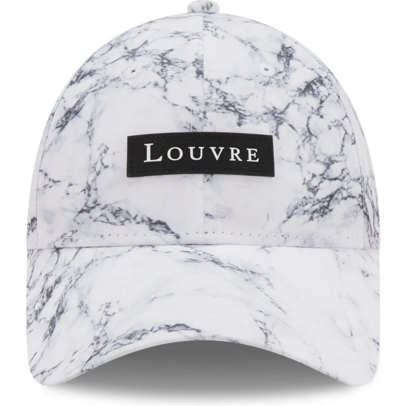 petten-gebogen-wit-verstelbaar-9forty-clear-marble-le-louvre-van-new-era