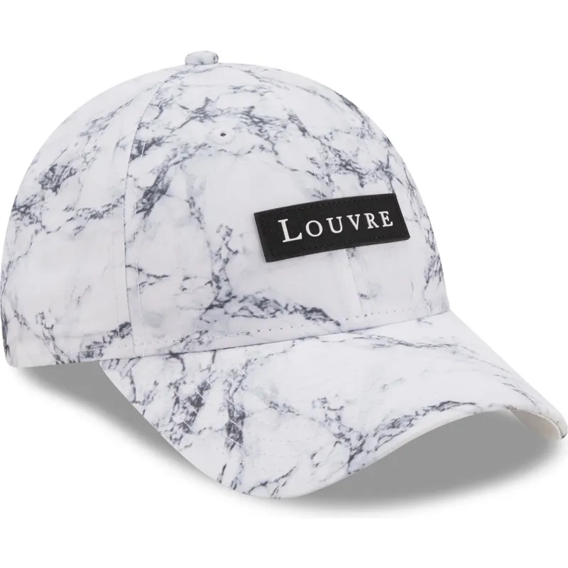 petten-gebogen-wit-verstelbaar-9forty-clear-marble-le-louvre-van-new-era