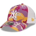 petten-gebogen-roze-snapback-a-frame-camo-pack-van-new-york-yankees-mlb-van-new-era