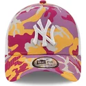 petten-gebogen-roze-snapback-a-frame-camo-pack-van-new-york-yankees-mlb-van-new-era
