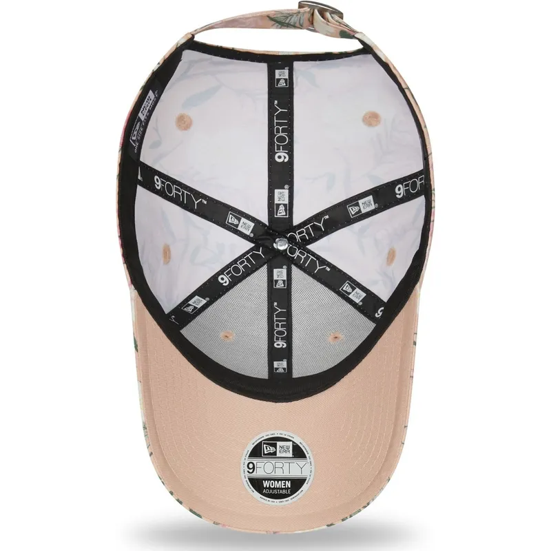 petten-gebogen-roze-verstelbaar-9forty-floral-van-los-angeles-dodgers-mlb-van-new-era