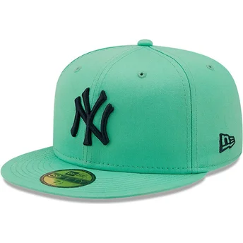 petten-plat-blauw-fitted-59fifty-league-essential-van-new-york-yankees-mlb-van-new-era