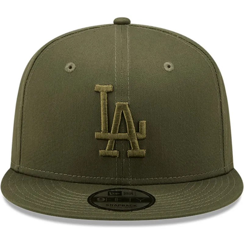 petten-plat-groen-snapback-9fifty-league-essential-van-los-angeles-dodgers-mlb-van-new-era