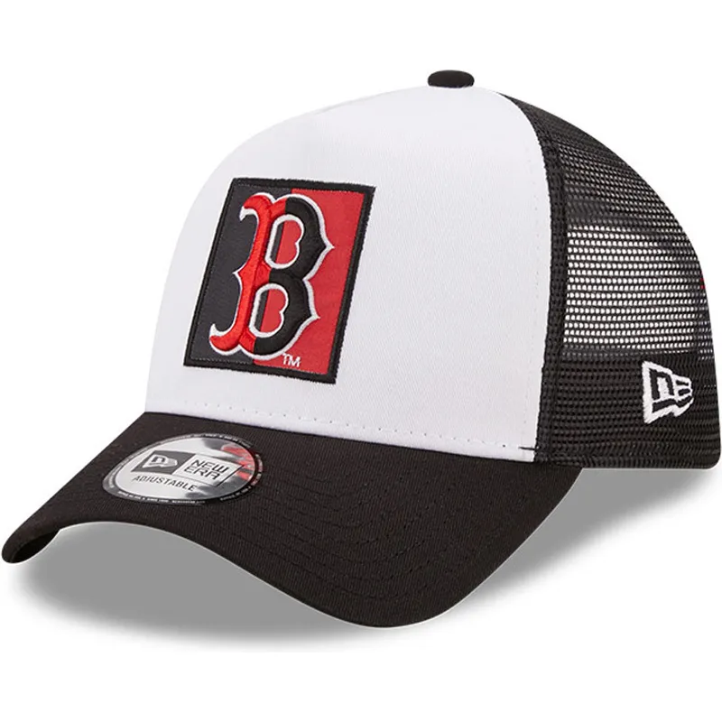 petten-gebogen-zwart-snapback-a-frame-team-patch-van-boston-red-sox-mlb-van-new-era
