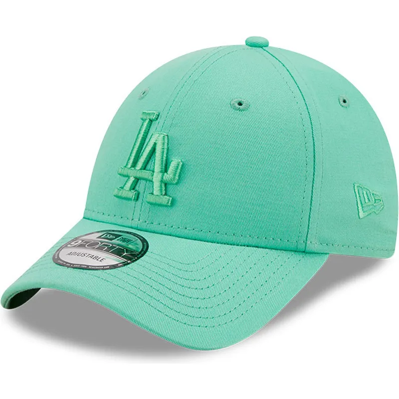 petten-gebogen-groen-verstelbaar-9forty-league-essential-van-los-angeles-dodgers-mlb-van-new-era