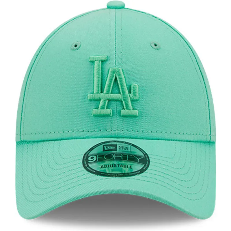 petten-gebogen-groen-verstelbaar-9forty-league-essential-van-los-angeles-dodgers-mlb-van-new-era