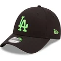 petten-gebogen-zwart-verstelbaar-9forty-neon-pack-van-los-angeles-dodgers-mlb-van-new-era
