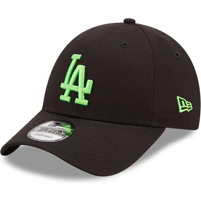 petten-gebogen-zwart-verstelbaar-9forty-neon-pack-van-los-angeles-dodgers-mlb-van-new-era