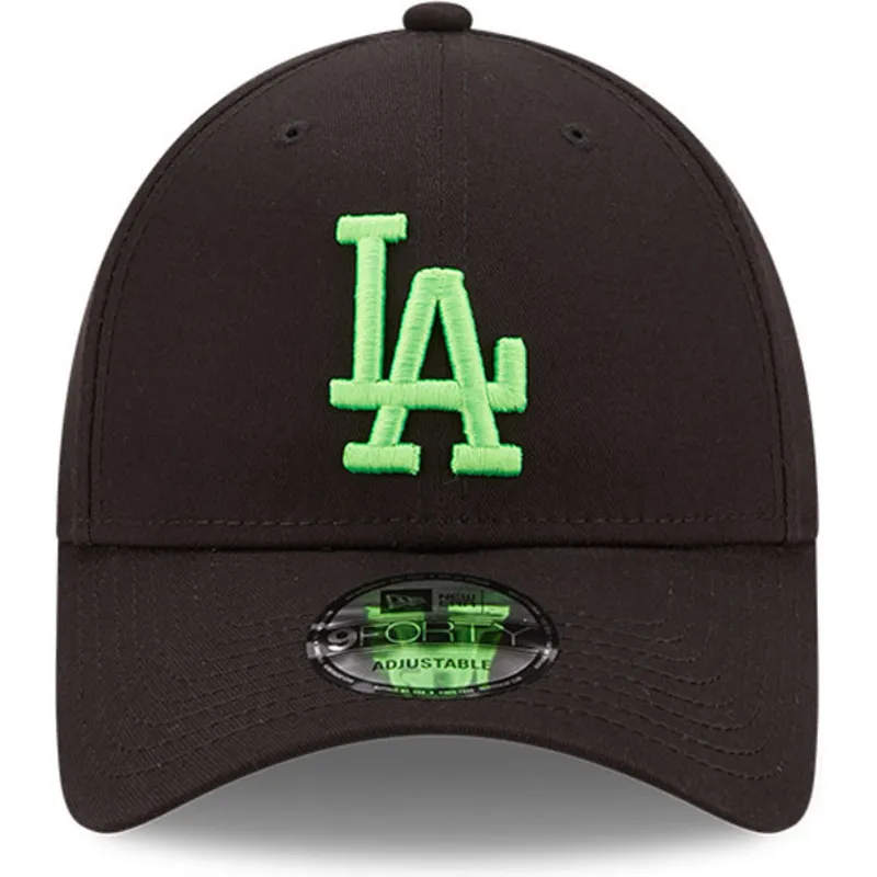 petten-gebogen-zwart-verstelbaar-9forty-neon-pack-van-los-angeles-dodgers-mlb-van-new-era