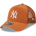 petten-gebogen-bruin-snapback-a-frame-tonal-mesh-van-new-york-yankees-mlb-van-new-era