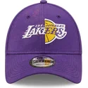 petten-gebogen-paars-verstelbaar-9forty-washed-pack-split-van-los-angeles-lakers-nba-van-new-era