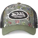 petten-gebogen-groen-snapback-tattoo-tat-k-van-von-dutch