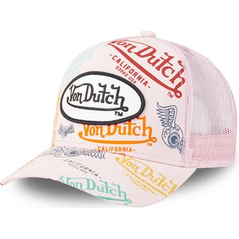 Petten gebogen roze snapback BRA PIN van Von Dutch