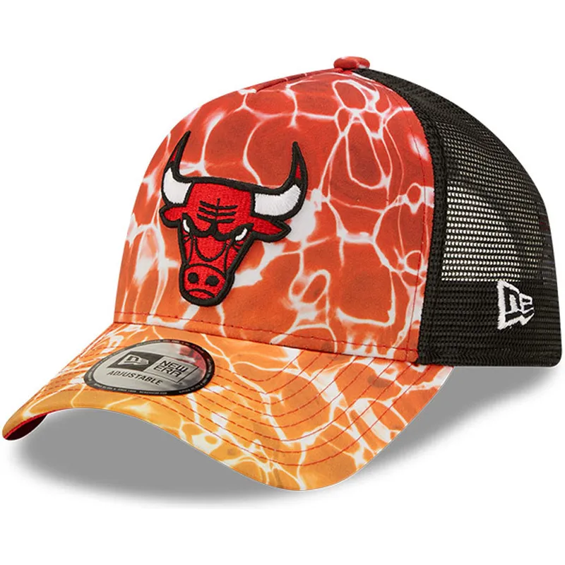petten-gebogen-oranje-snapback-a-frame-summer-city-van-chicago-bulls-nba-van-new-era