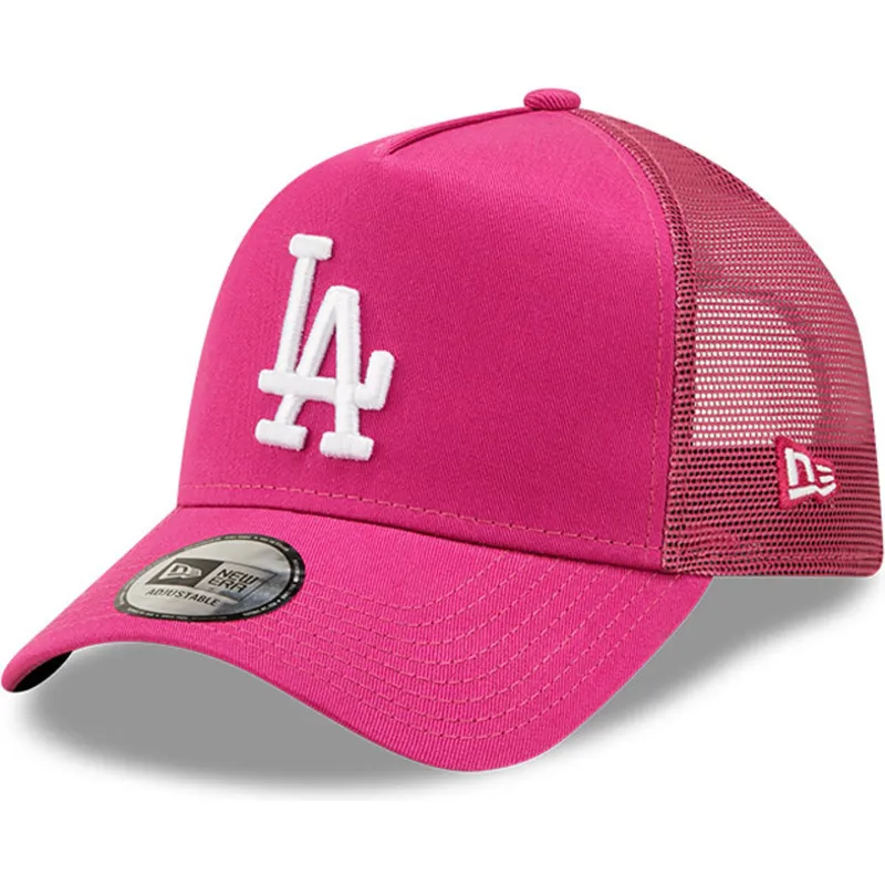 petten-gebogen-roze-snapback-a-frame-tonal-mesh-van-los-angeles-dodgers-mlb-van-new-era