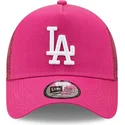 petten-gebogen-roze-snapback-a-frame-tonal-mesh-van-los-angeles-dodgers-mlb-van-new-era