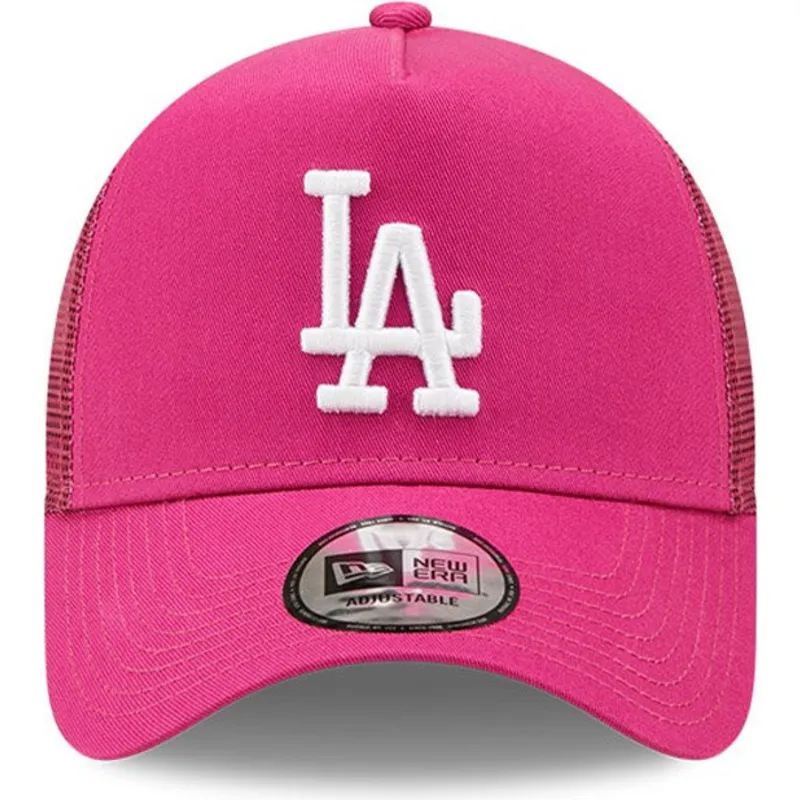 petten-gebogen-roze-snapback-a-frame-tonal-mesh-van-los-angeles-dodgers-mlb-van-new-era