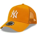 petten-gebogen-oranje-snapback-a-frame-tonal-mesh-van-new-york-yankees-mlb-van-new-era