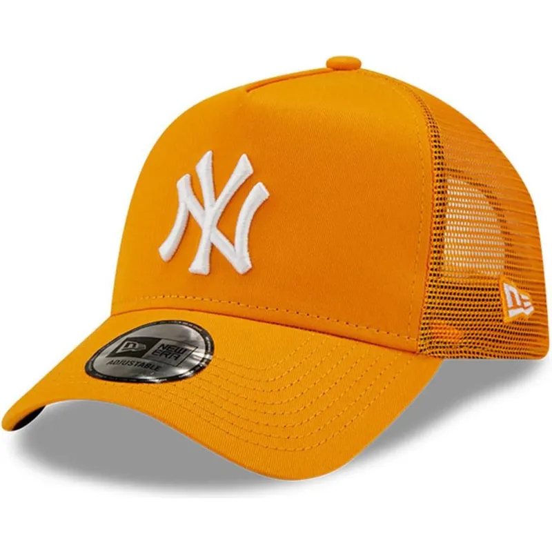 petten-gebogen-oranje-snapback-a-frame-tonal-mesh-van-new-york-yankees-mlb-van-new-era
