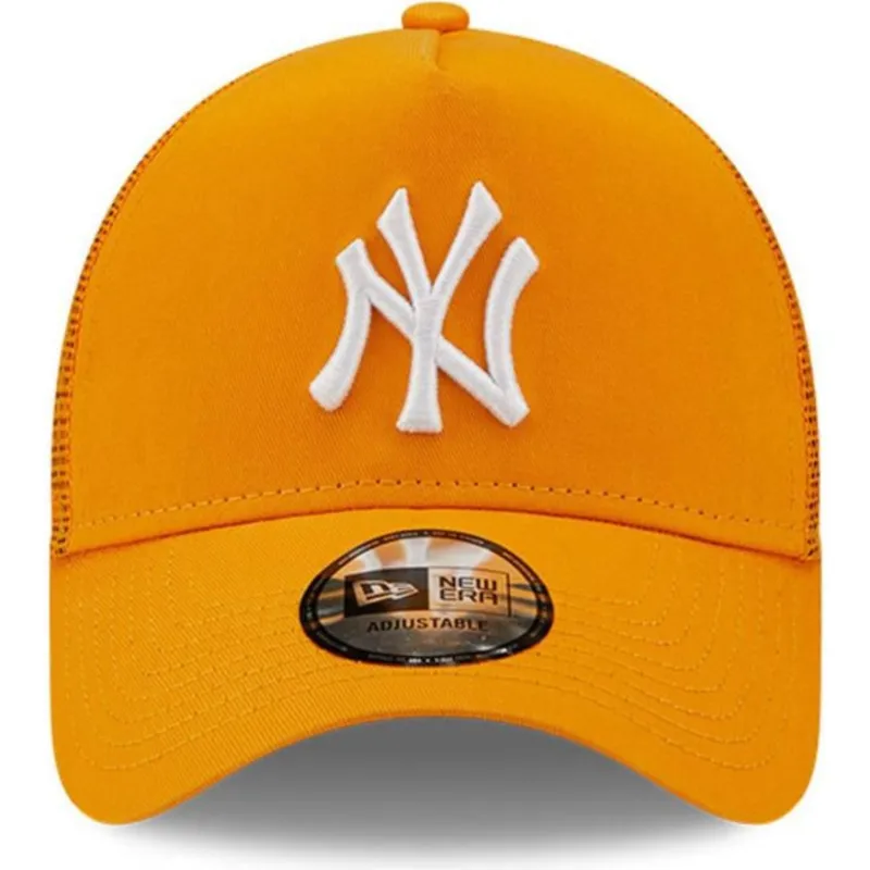 petten-gebogen-oranje-snapback-a-frame-tonal-mesh-van-new-york-yankees-mlb-van-new-era
