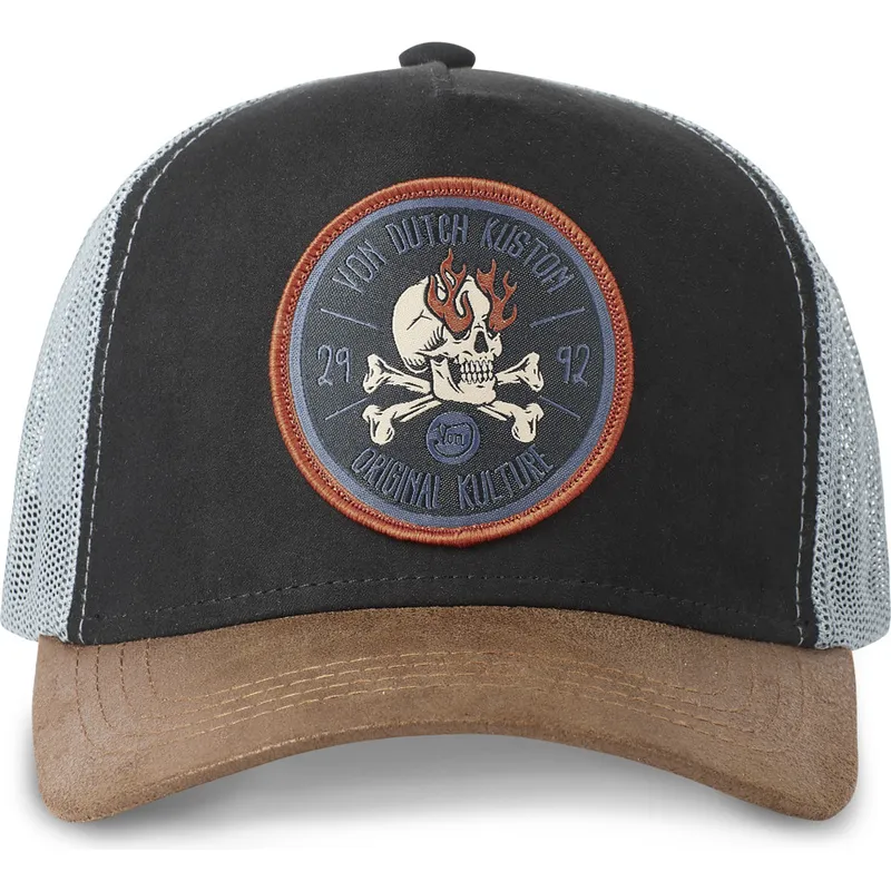 petten-gebogen-zwart-snapback-kustom-kulture-skull-sku-van-von-dutch