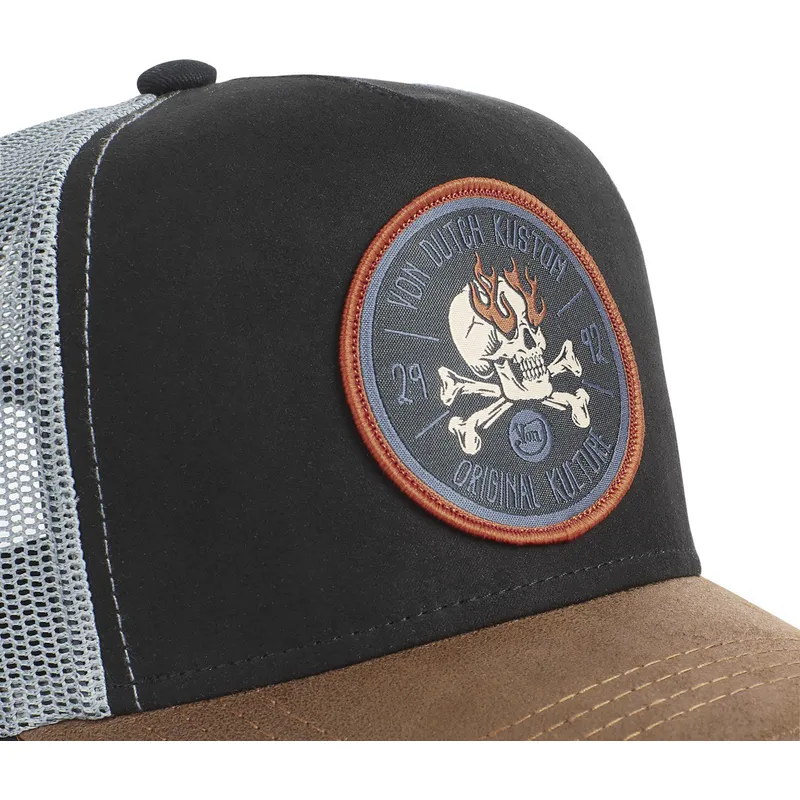 petten-gebogen-zwart-snapback-kustom-kulture-skull-sku-van-von-dutch
