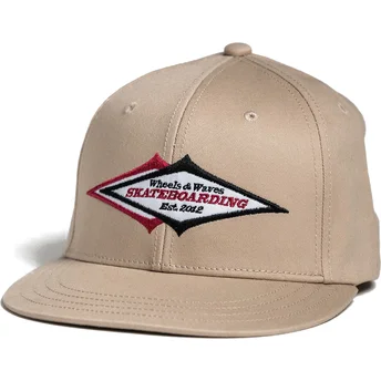 Petten plat beige snapback Skateboarding WW24 van Wheels And Waves