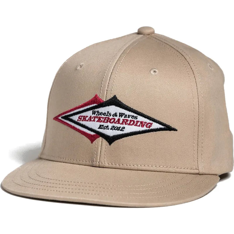 petten-plat-beige-snapback-skateboarding-ww24-van-wheels-and-waves petten-plat-beige-snapback-skateboarding-ww24-van-wheels-and-waves