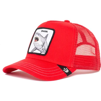petten-gebogen-rood-snapback-shark-dunnah-the-farm-van-goorin-bros