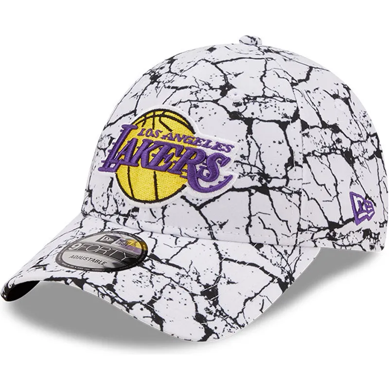 petten-gebogen-wit-verstelbaar-9forty-marble-van-los-angeles-lakers-nba-van-new-era
