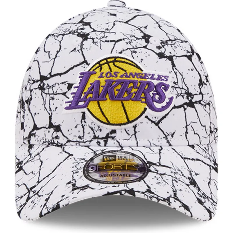 petten-gebogen-wit-verstelbaar-9forty-marble-van-los-angeles-lakers-nba-van-new-era