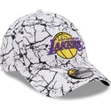 petten-gebogen-wit-verstelbaar-9forty-marble-van-los-angeles-lakers-nba-van-new-era