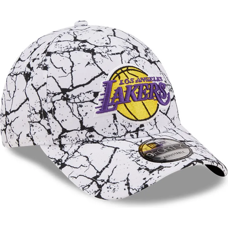 petten-gebogen-wit-verstelbaar-9forty-marble-van-los-angeles-lakers-nba-van-new-era
