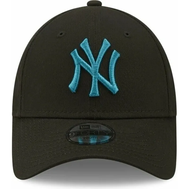 petten-gebogen-zwart-verstelbaar-voor-kinderen-9forty-league-essential-van-new-york-yankees-mlb-van-new-era