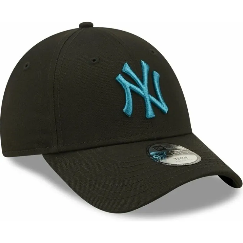 petten-gebogen-zwart-verstelbaar-voor-kinderen-9forty-league-essential-van-new-york-yankees-mlb-van-new-era