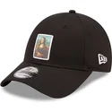 petten-gebogen-zwart-verstelbaar-9forty-patch-mona-le-louvre-van-new-era