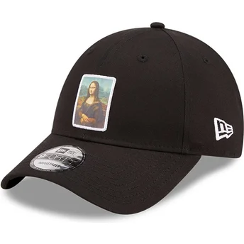petten-gebogen-zwart-verstelbaar-9forty-patch-mona-le-louvre-van-new-era