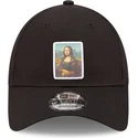 petten-gebogen-zwart-verstelbaar-9forty-patch-mona-le-louvre-van-new-era