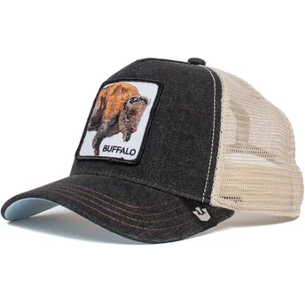 petten-gebogen-zwart-snapback-the-buffalo-the-farm-van-goorin-bros