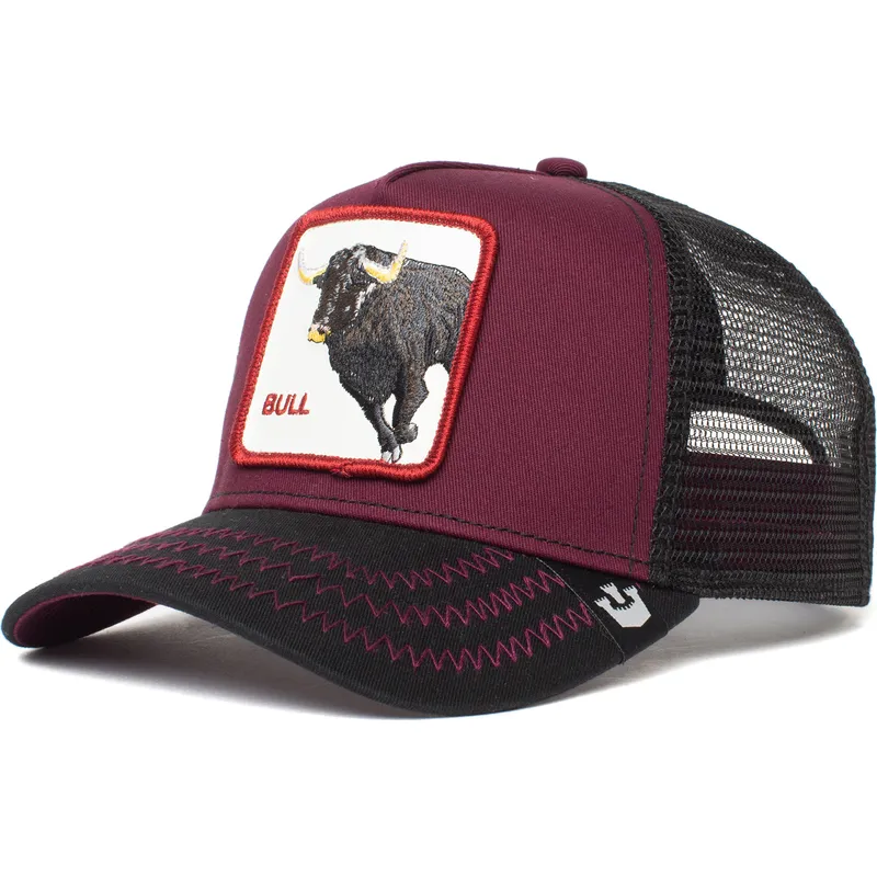 petten-gebogen-rood-snapback-the-bull-the-farm-van-goorin-bros