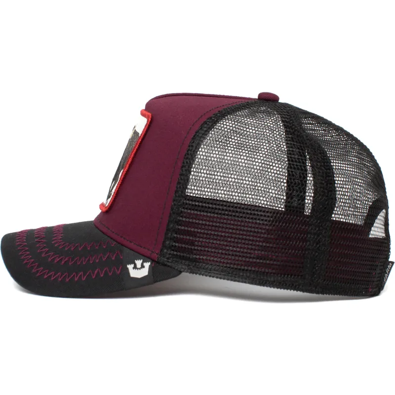 petten-gebogen-rood-snapback-the-bull-the-farm-van-goorin-bros