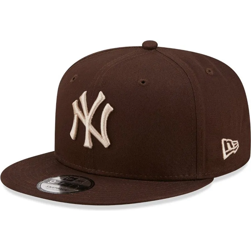 petten-plat-bruin-snapback-9fifty-league-essential-van-new-york-yankees-mlb-van-new-era