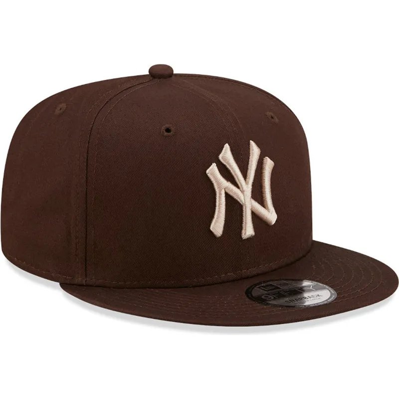 petten-plat-bruin-snapback-9fifty-league-essential-van-new-york-yankees-mlb-van-new-era