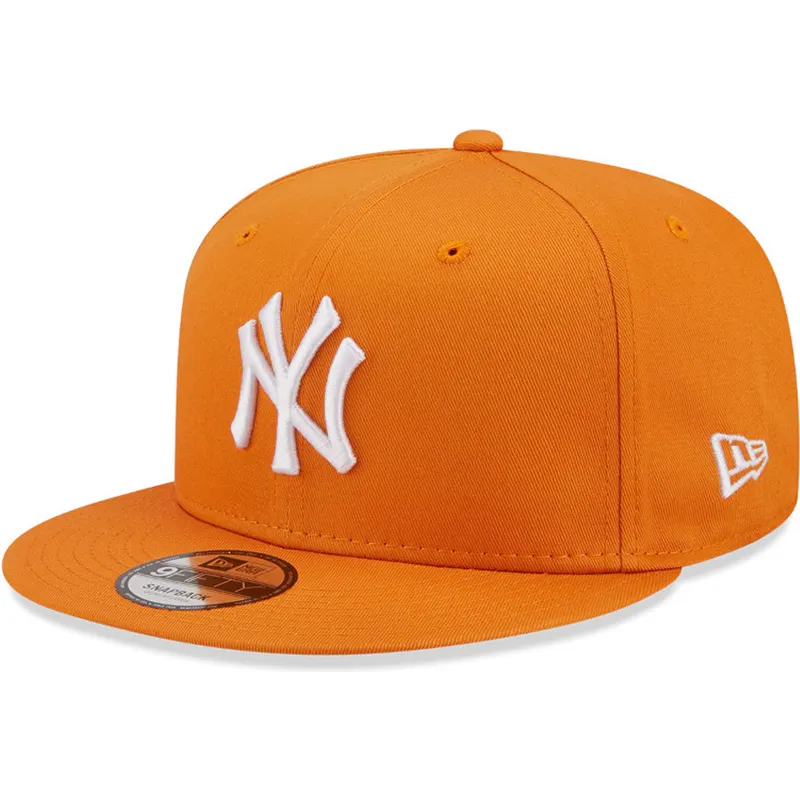 petten-plat-oranje-snapback-9fifty-league-essential-van-new-york-yankees-mlb-van-new-era