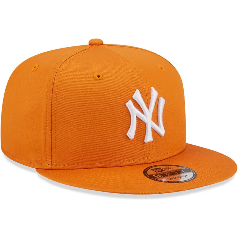 petten-plat-oranje-snapback-9fifty-league-essential-van-new-york-yankees-mlb-van-new-era