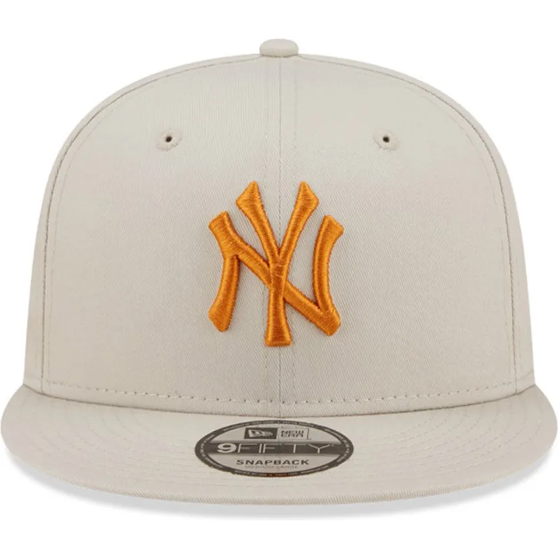 petten-plat-beige-snapback-9fifty-league-essential-van-new-york-yankees-mlb-van-new-era