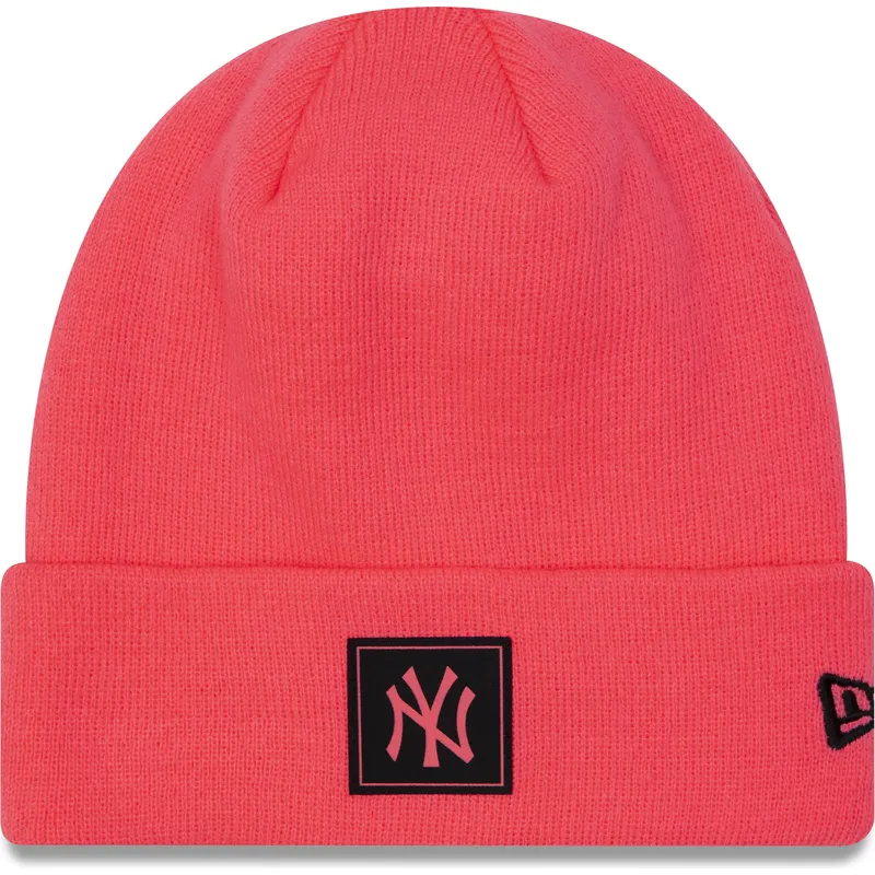 mutsen-roze-neon-team-cuff-van-new-york-yankees-mlb-van-new-era