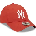 petten-gebogen-rood-verstelbaar-9forty-league-essential-van-new-york-yankees-mlb-van-new-era