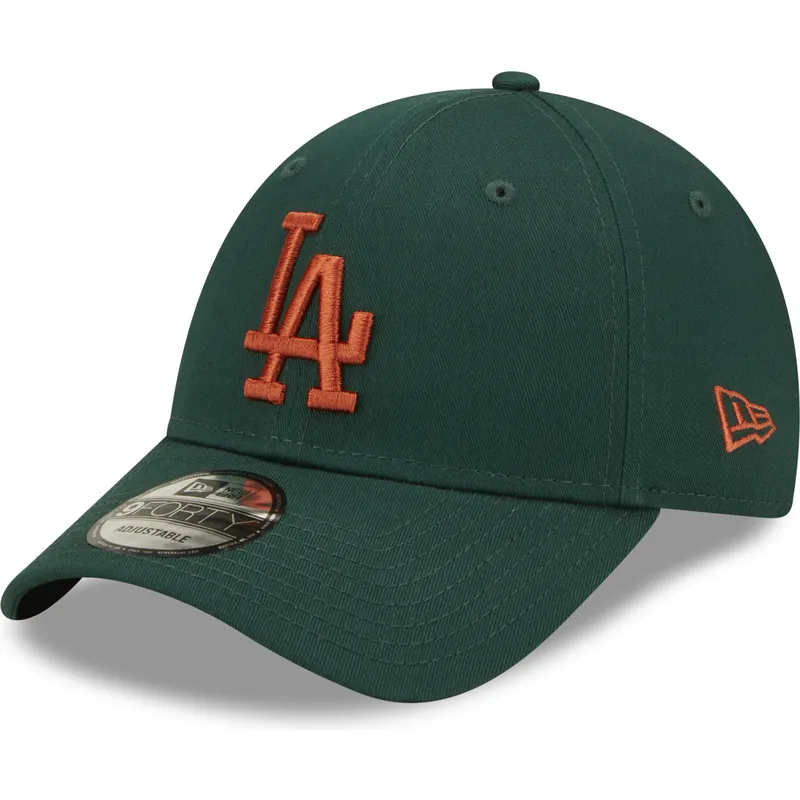 petten-gebogen-groen-verstelbaar-9forty-league-essential-van-los-angeles-dodgers-mlb-van-new-era